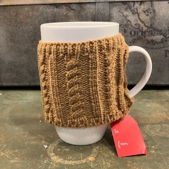 Warm Wishes Taupe 18oz Sweater Mug - Picture 1 of 7